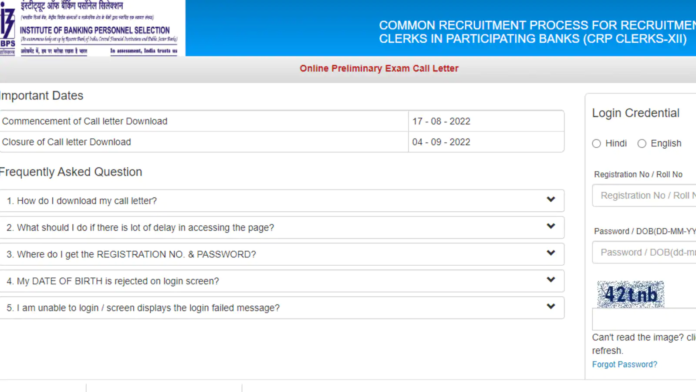 IBPS clerk prelims call letter 2022 released, download admit cards now |...
