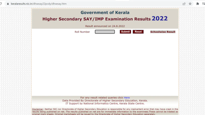 Kerala DHSE Say result declared at keralaresults.nic.in, direct link here