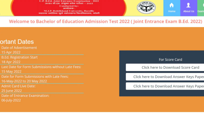 UP B.Ed Result 2022 declared at upbed2022.in, get link and answer key here