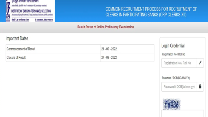 IBPS Clerk Prelims result 2022 declared at ibps.in, check result here