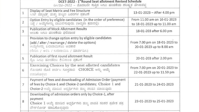 KEA DCET 2022 first round allotment result releasing today, know how to check