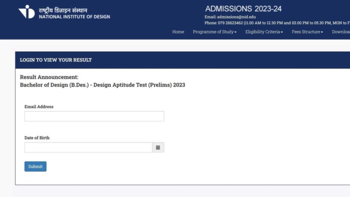 NID DAT 2023 prelims result released for BDes programmes at admissions.nid.edu