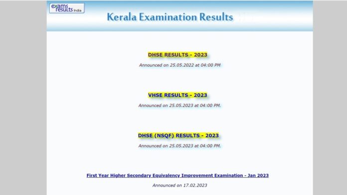 Kerala DHSE Plus two class 12th Result 2023 Live: Kerala Board +2 results...