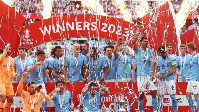 Manchester City won the FA Cup for the seventh time defeating Manchester United Ilkay Gundogan scores two goal