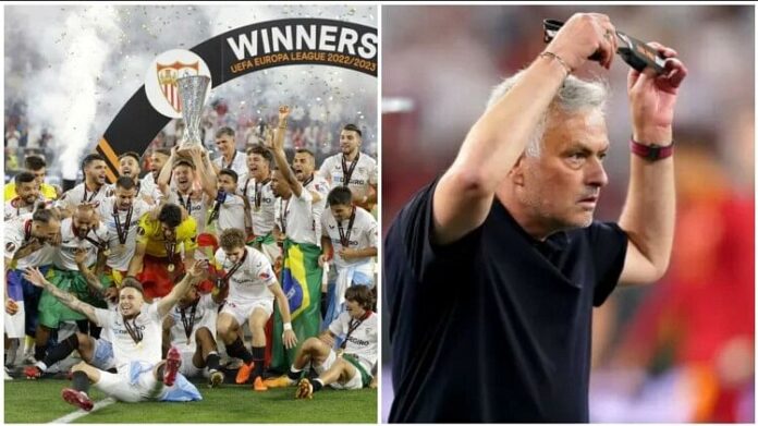 Sevilla won Europa League for seventh time defeating Roma Jose Mourinho did not keep his silver medal