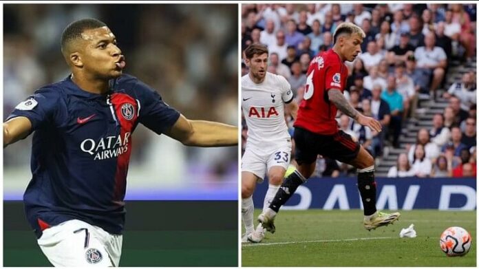 psg vs toulouse draw Kylian Mbappe scores in Ligue 1 Tottenham hotspur beats Manchester united in EPL