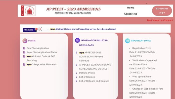 AP PECET Counselling 2023 seat allotment results out at pecet-sche.aptonline.in