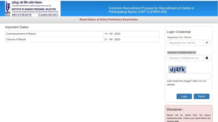 IBPS Clerk Prelims Result 2023 out, here's how to download scores at ibps.in