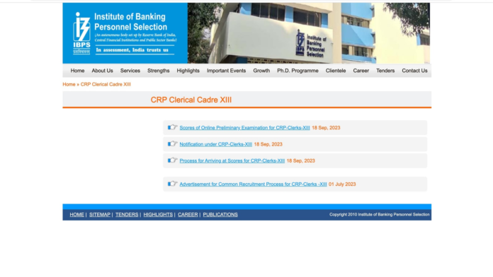 IBPS Clerk Prelims scorecard 2023 out on ibps.in, direct link to download it