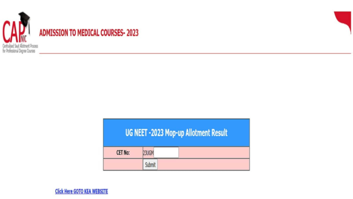 Karnataka NEET UG 2023 seat allotment result for mop up round out, link here