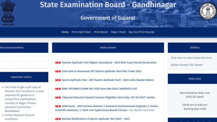 Gujarat Teacher Aptitude Test 2023 released at sebexam.org, here's direct link