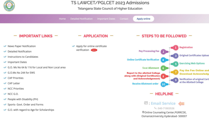 TS LAWCET Counselling 2023: Registration begins today on lawcetadm.tsche.ac.in