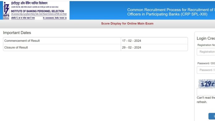 IBPS SO Main exam 2024 score released at ibps.in, direct link here